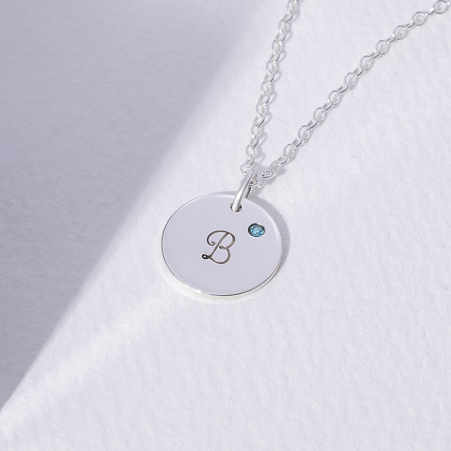 Personalized Initial Necklace with Set Birthstone