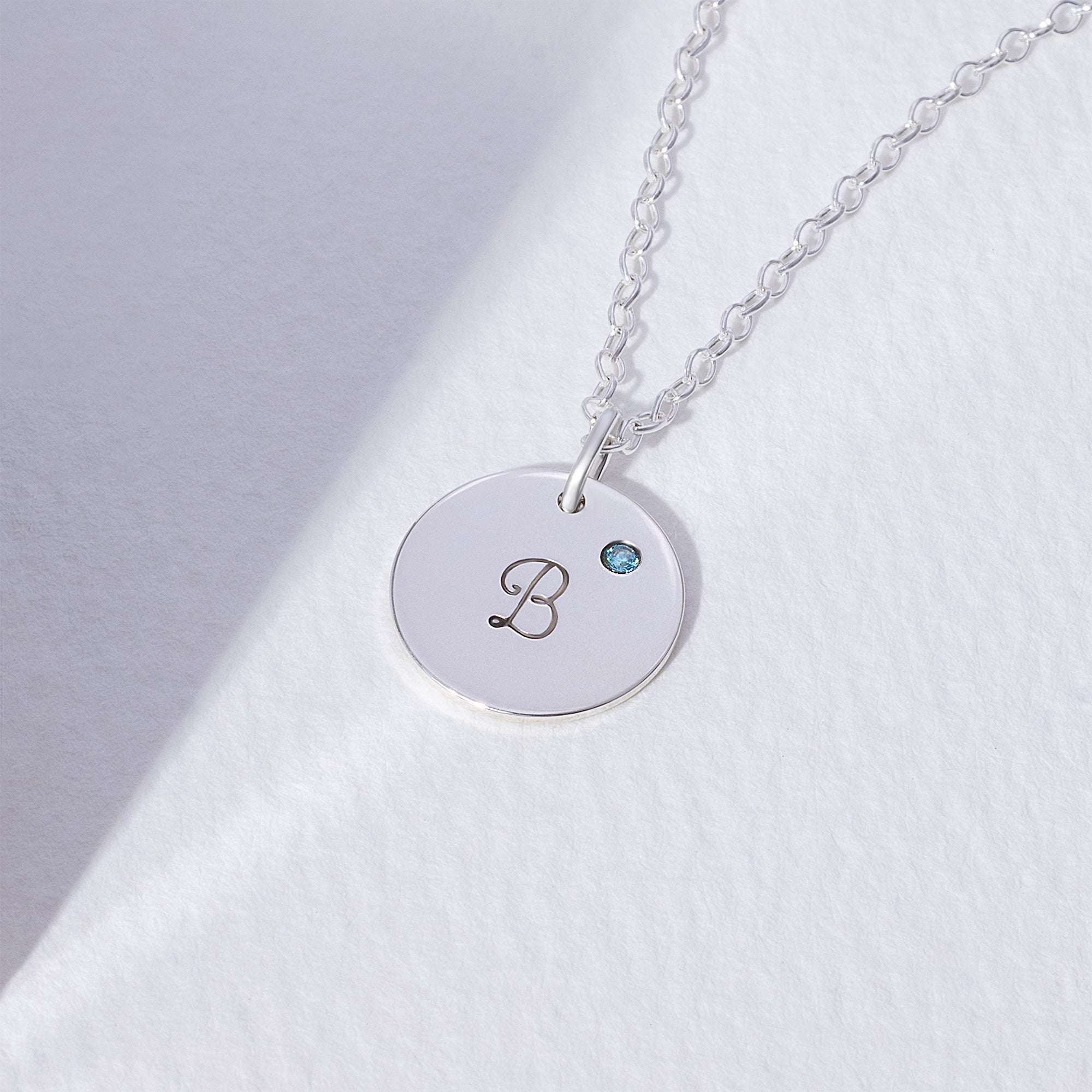 Personalized Initial Necklace with Set Birthstone