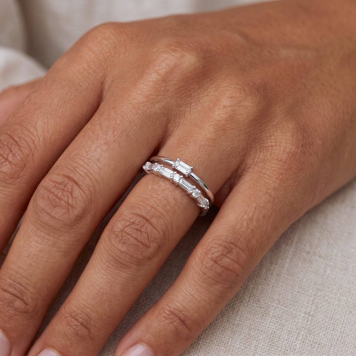 Minimal Baguette Ring Silver