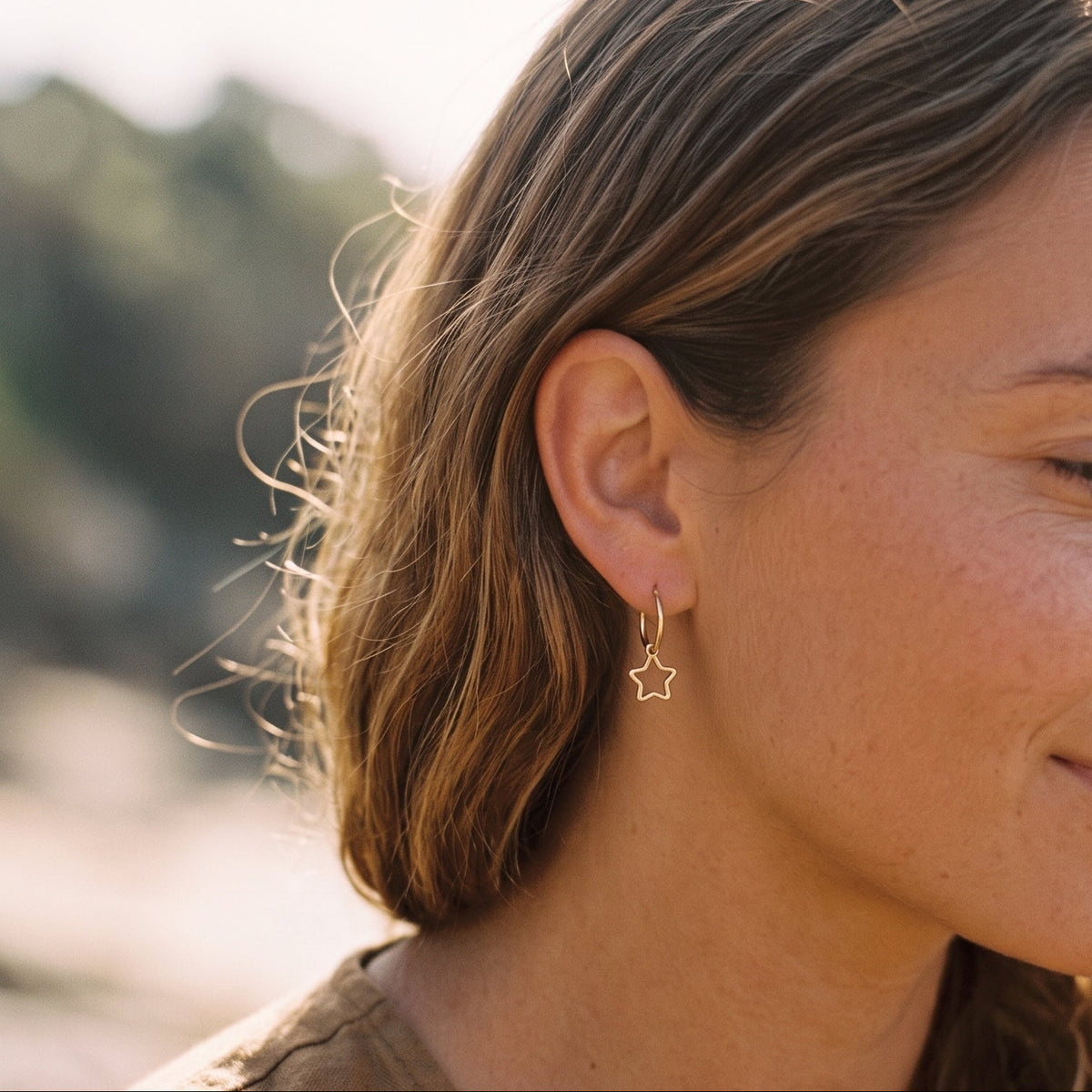 Anting Hoop Bintang Bulan