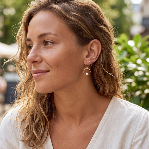 Pearl Halo Drop Earrings