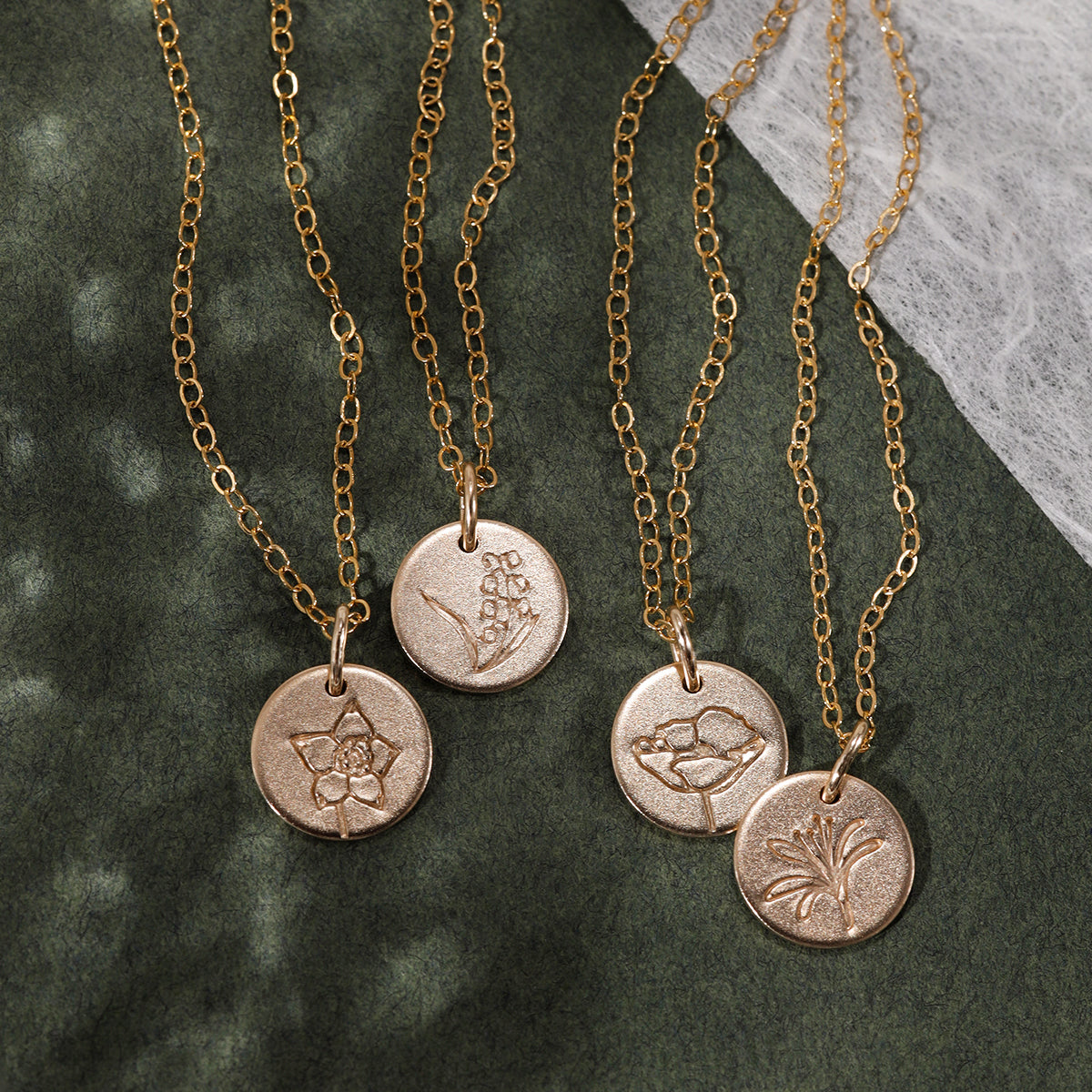Personalized Mini Birth Flower Necklace