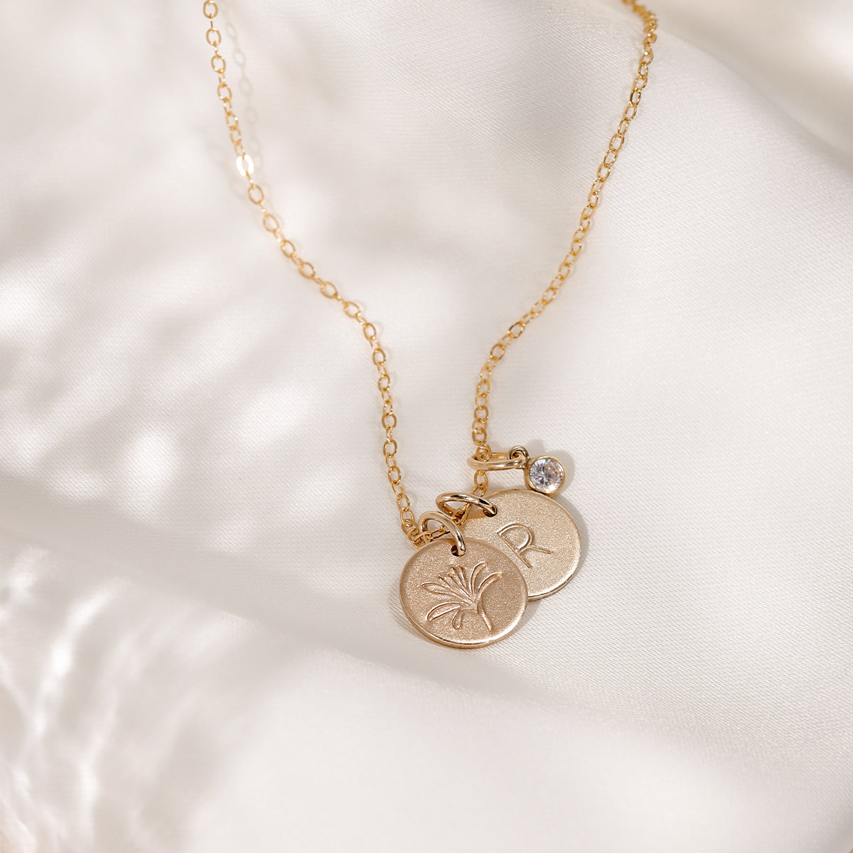 Personalized Mini Birth Flower Necklace