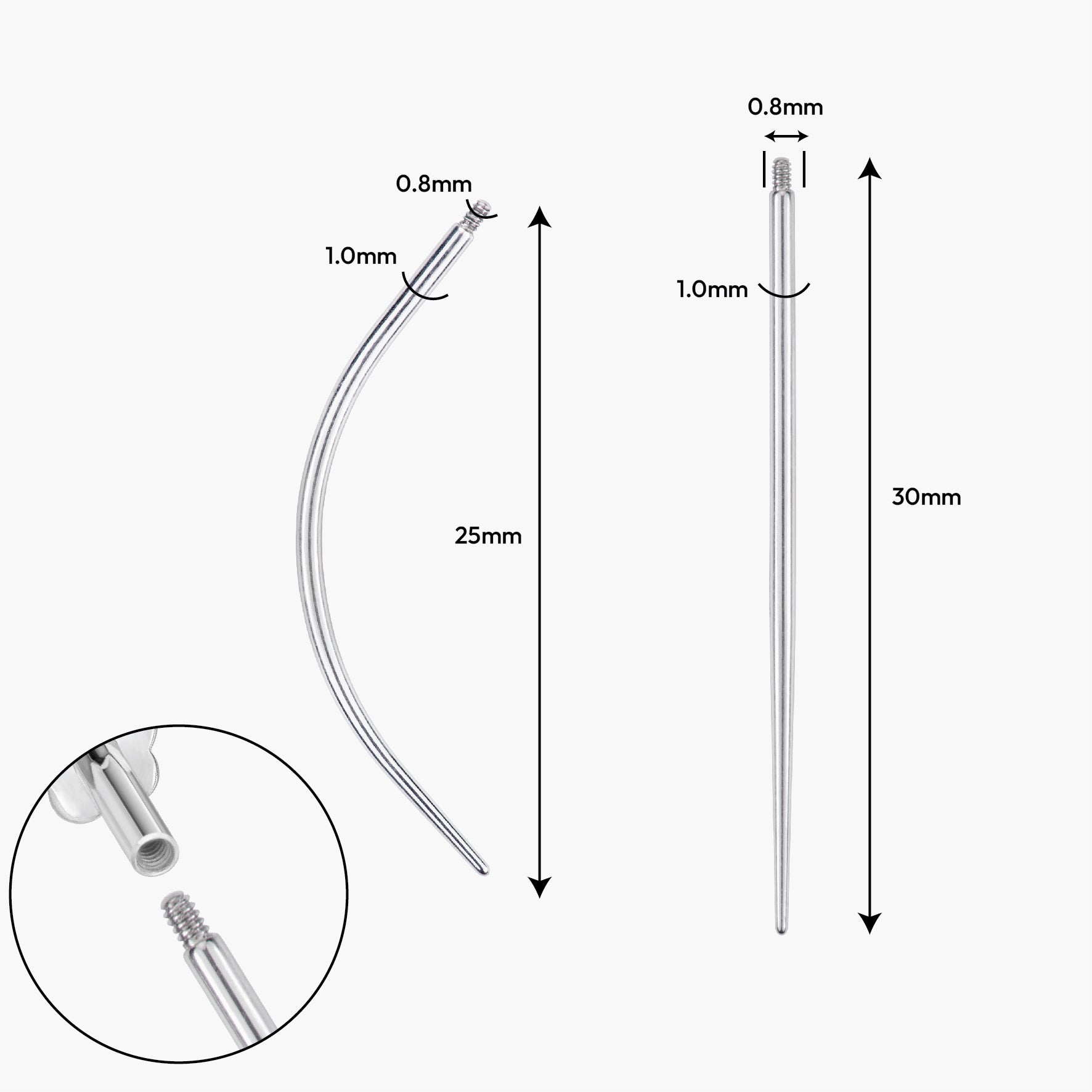 Titanium Piercing Insertion Tool Set
