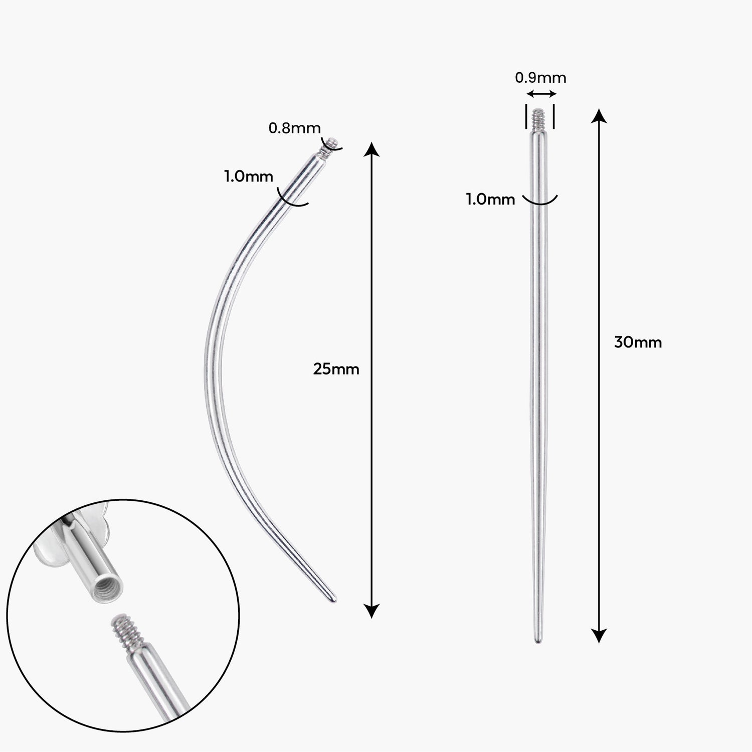 Set d'outils d'insertion de piercing en titane