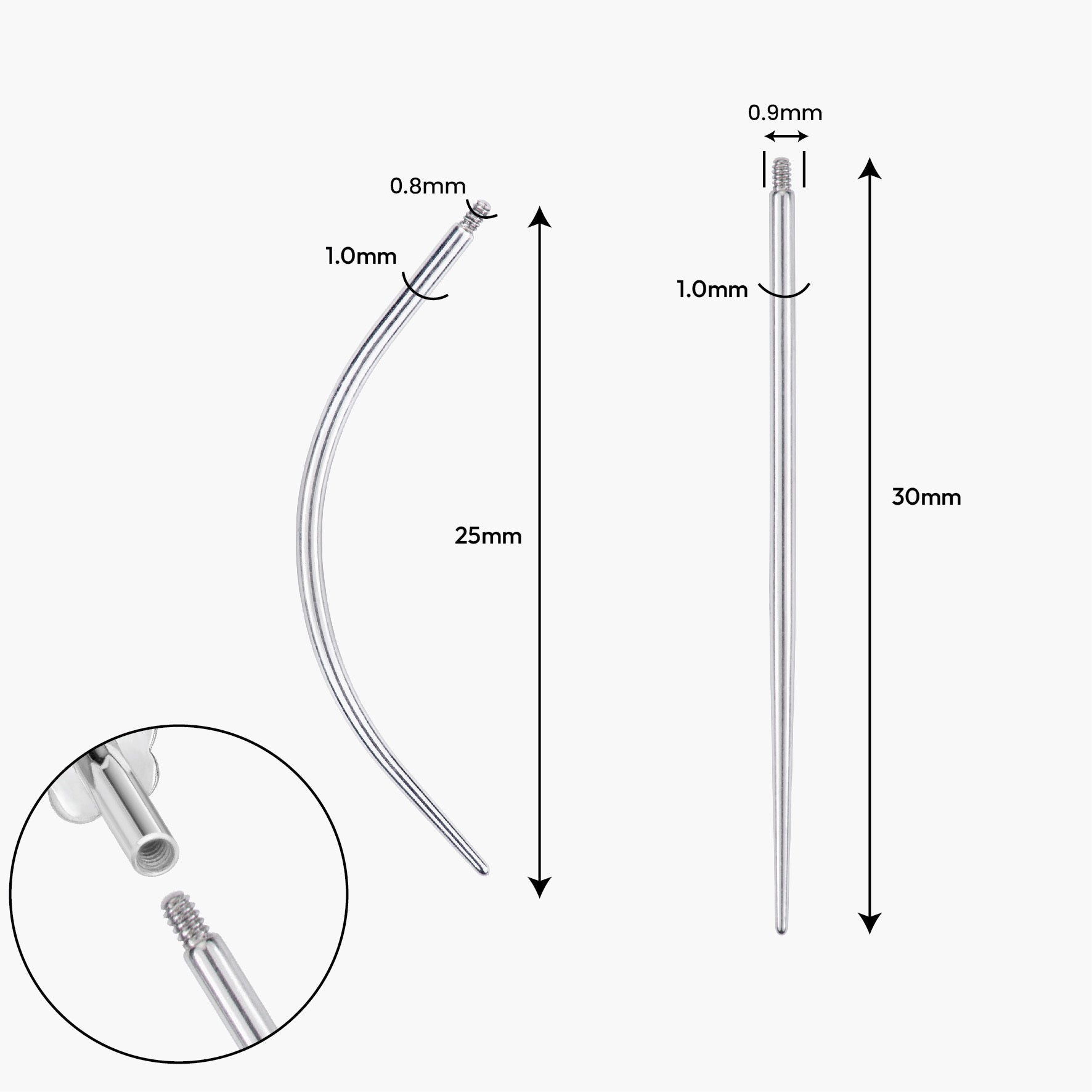 Set d'outils d'insertion de piercing en titane