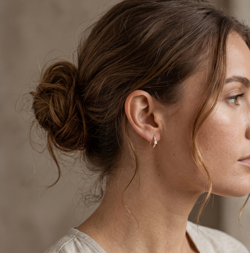 Pave Teardrop Hoop Earrings
