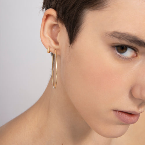 14k Gold Solid Golding Big Hoop Pendientes