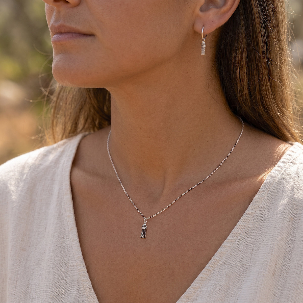 Petite Silver Tassel Necklace