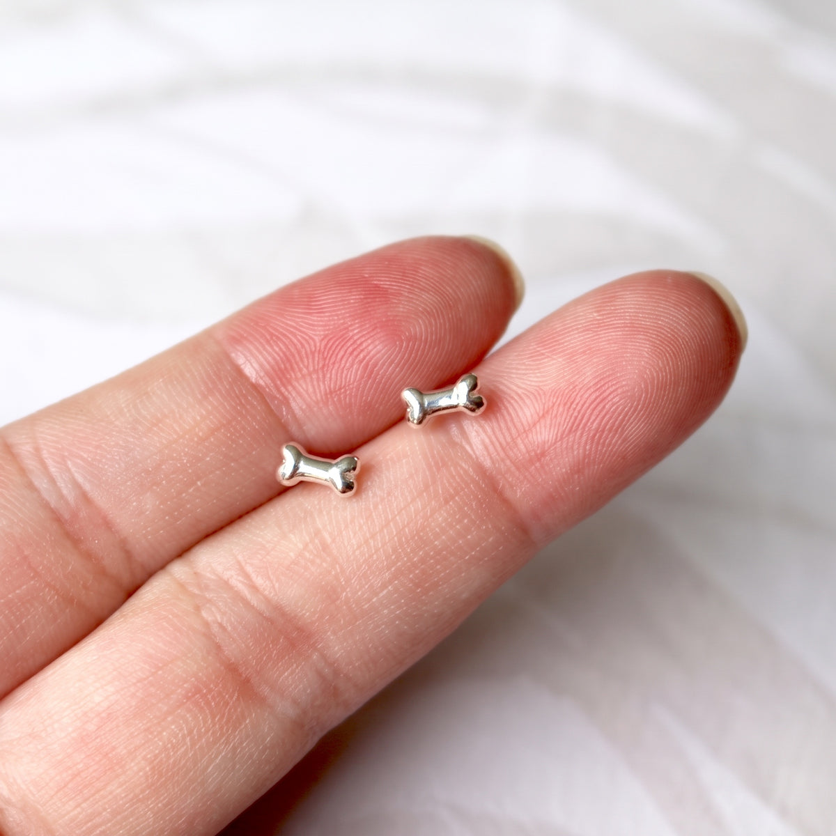 Tiny Bone Stud Earrings