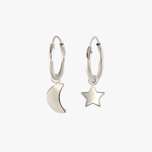 Star Moon Hoop Ohrringe