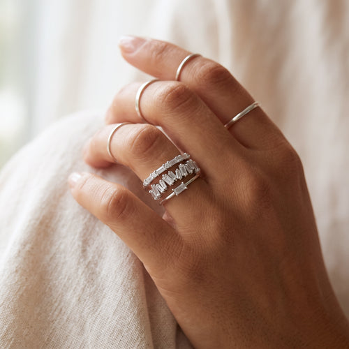 Minimal Baguette Ring Silver