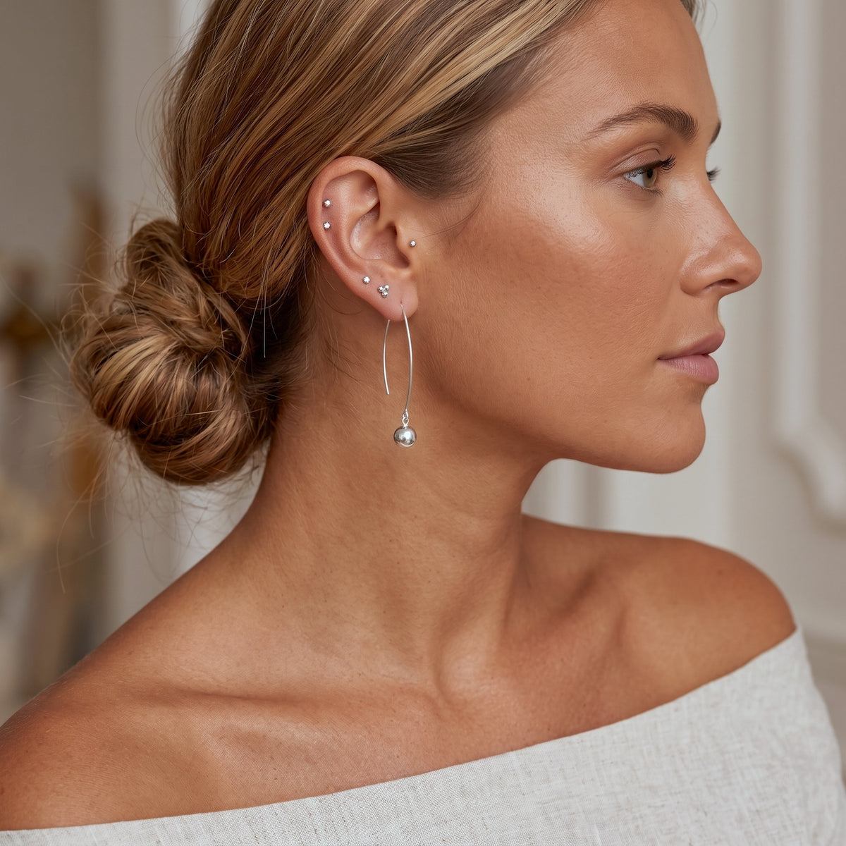 Sphere Ball Drop Earrings