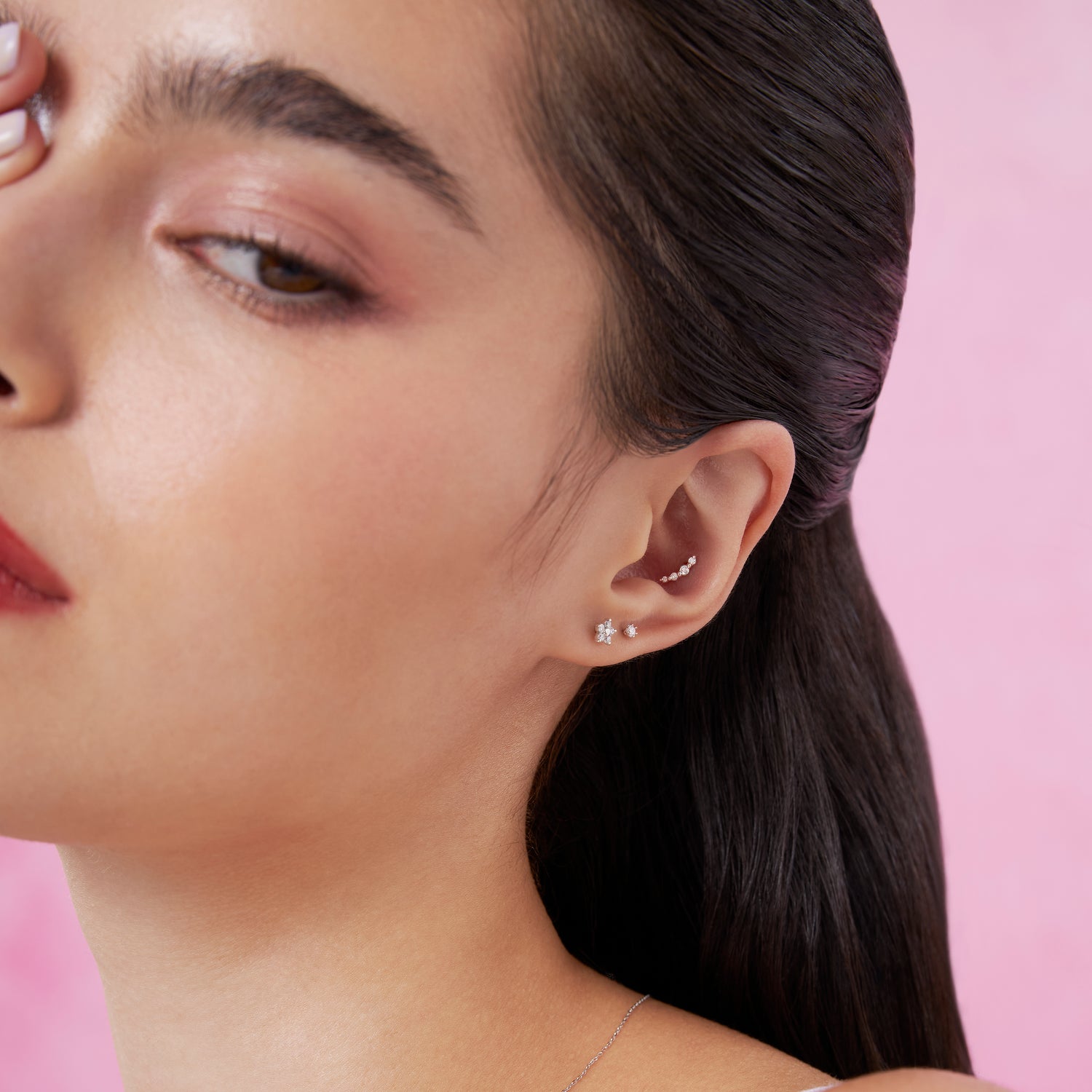 14Kソリッドゴールドオパールダイヤモンドマーキーズスレッドラブレット