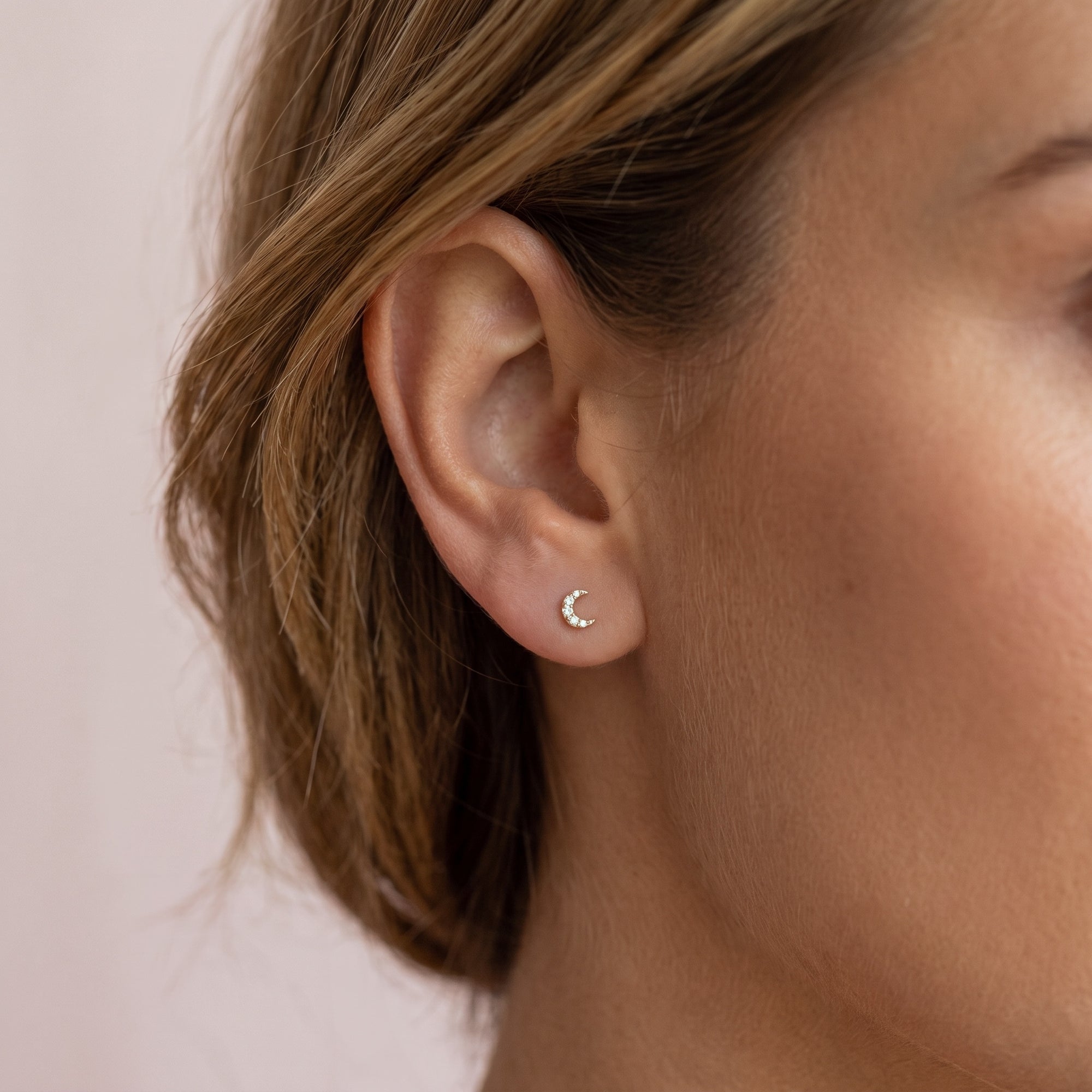 14K Gold Opal Diamond Marque Labret roscado