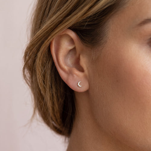 14K Gold Opal Diamond Marque Labret roscado