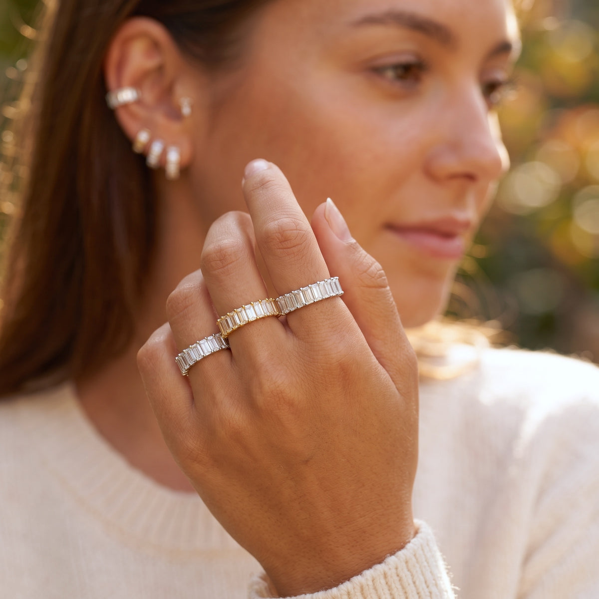 Baguette CZ Eternity Band Gold