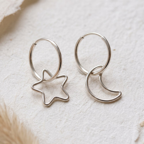 Anting Hoop Bintang Bulan