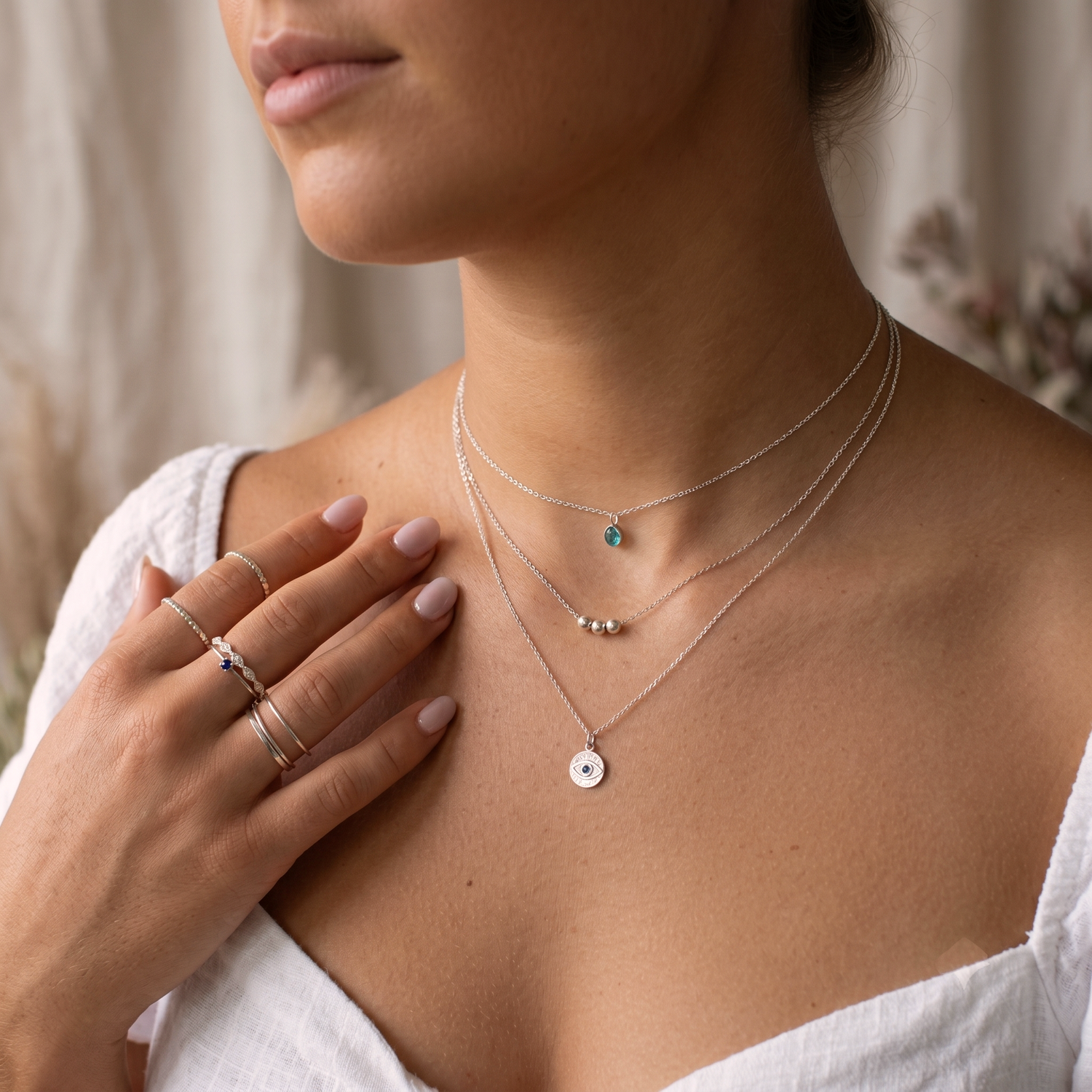 Collier de chaîne de perles personnalisée