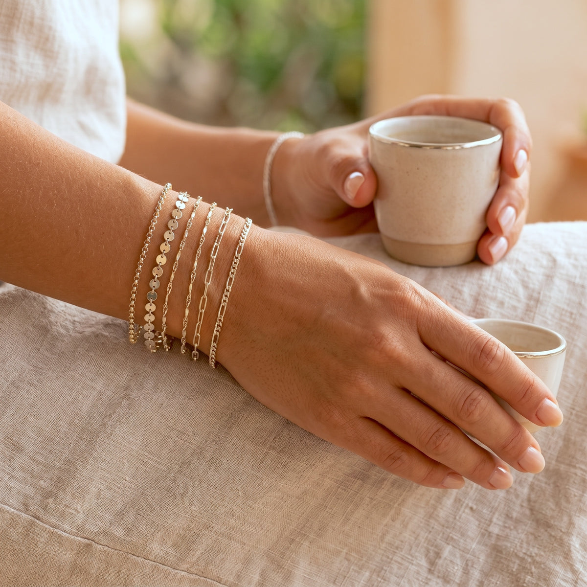 Ziertes Rolo -Kettenarmband