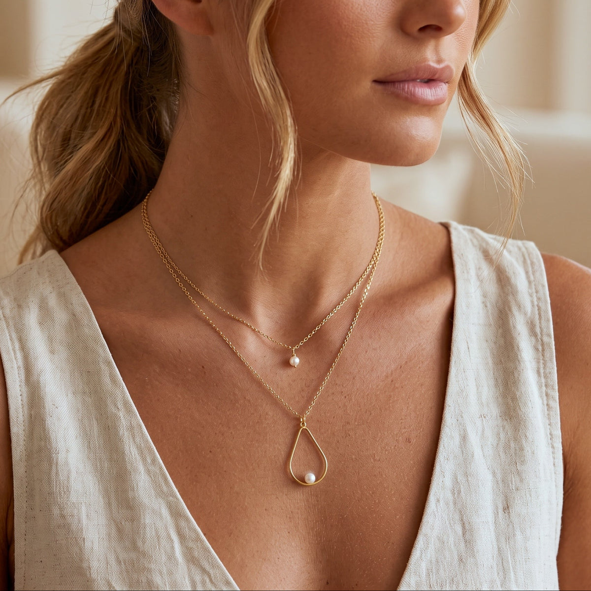 Collier de perles minimales