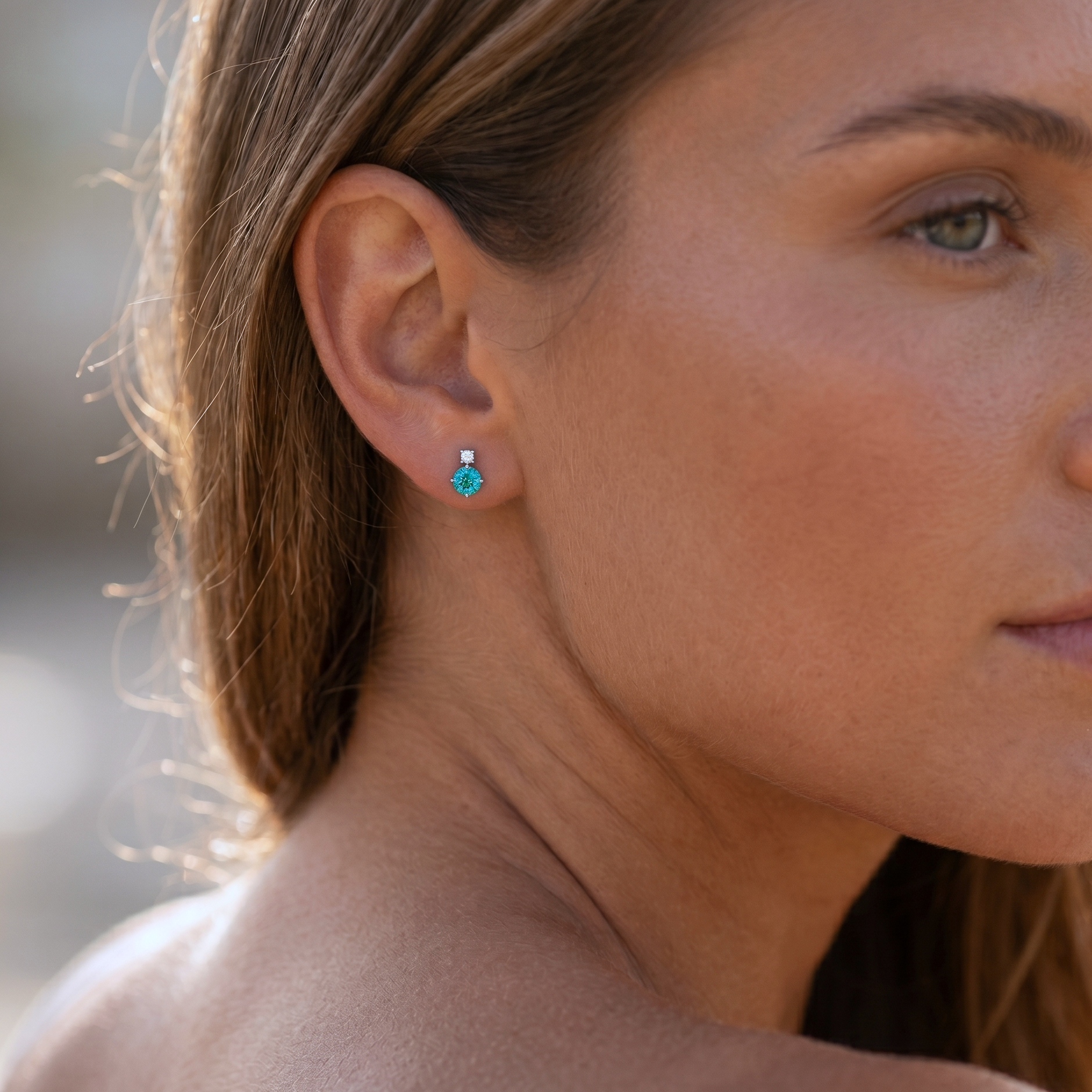 Pendientes de sementales azules CZ CZ