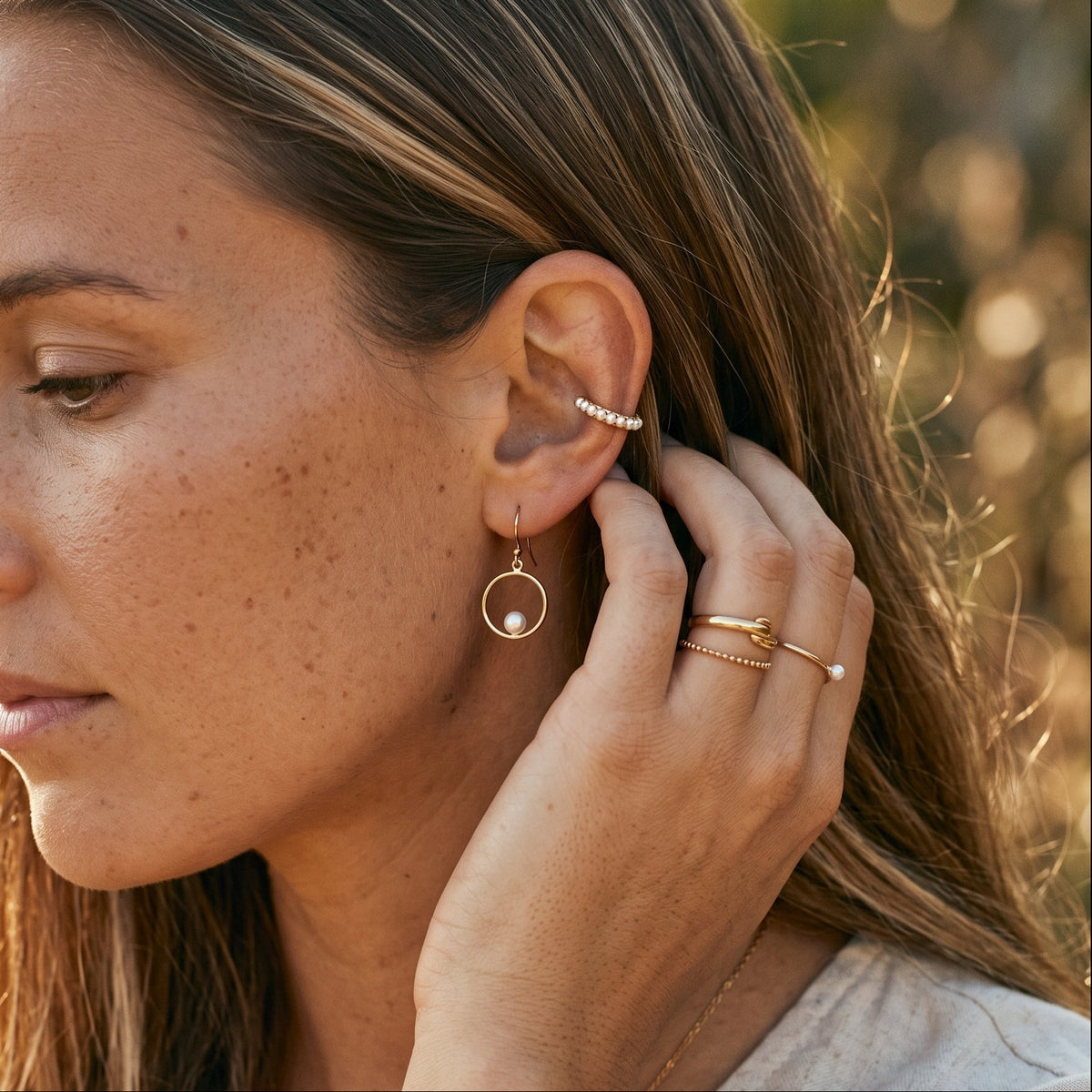Pearl Halo Drop Earrings