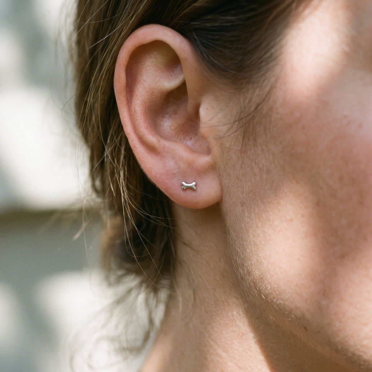 Tiny Bone Stud Earrings