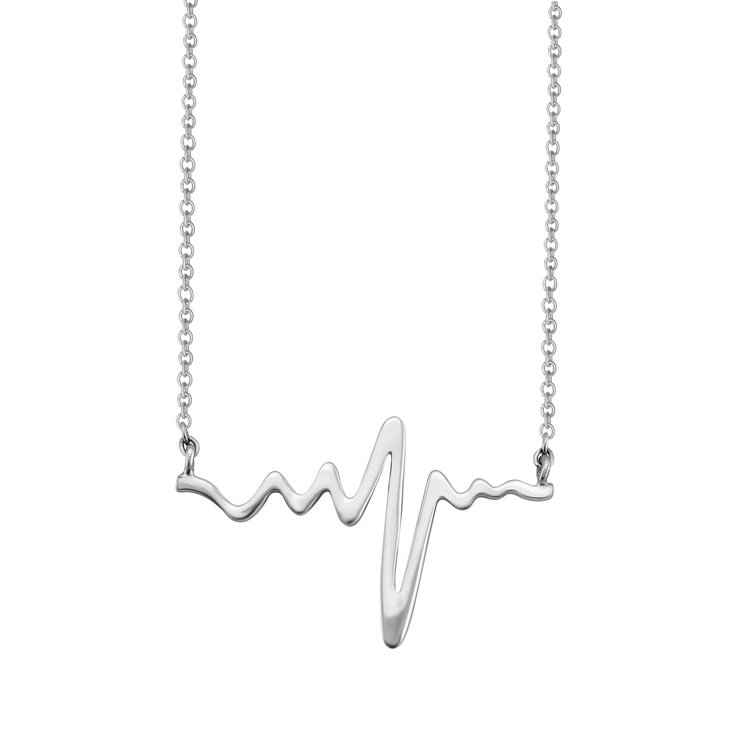 Heartbeat Necklace 1/8 ct tw Diamonds Sterling Silver & 10K Yellow Gold |  Kay