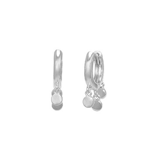 Shaker Disc Huggie Earrings