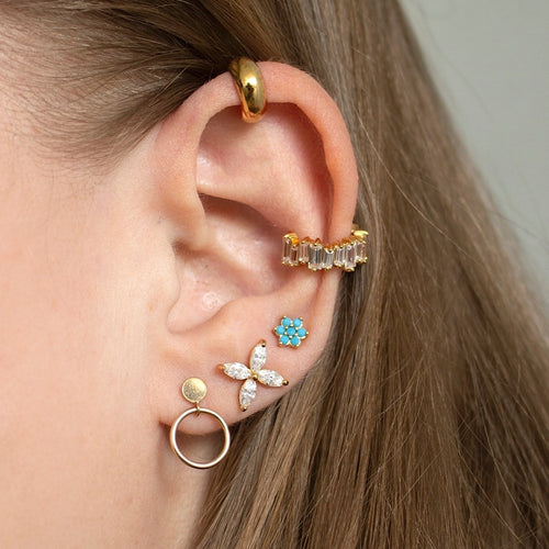 Turquoise Flower Stud Earrings