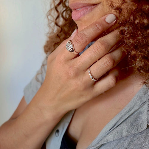 Tiara Pave Ring Silver