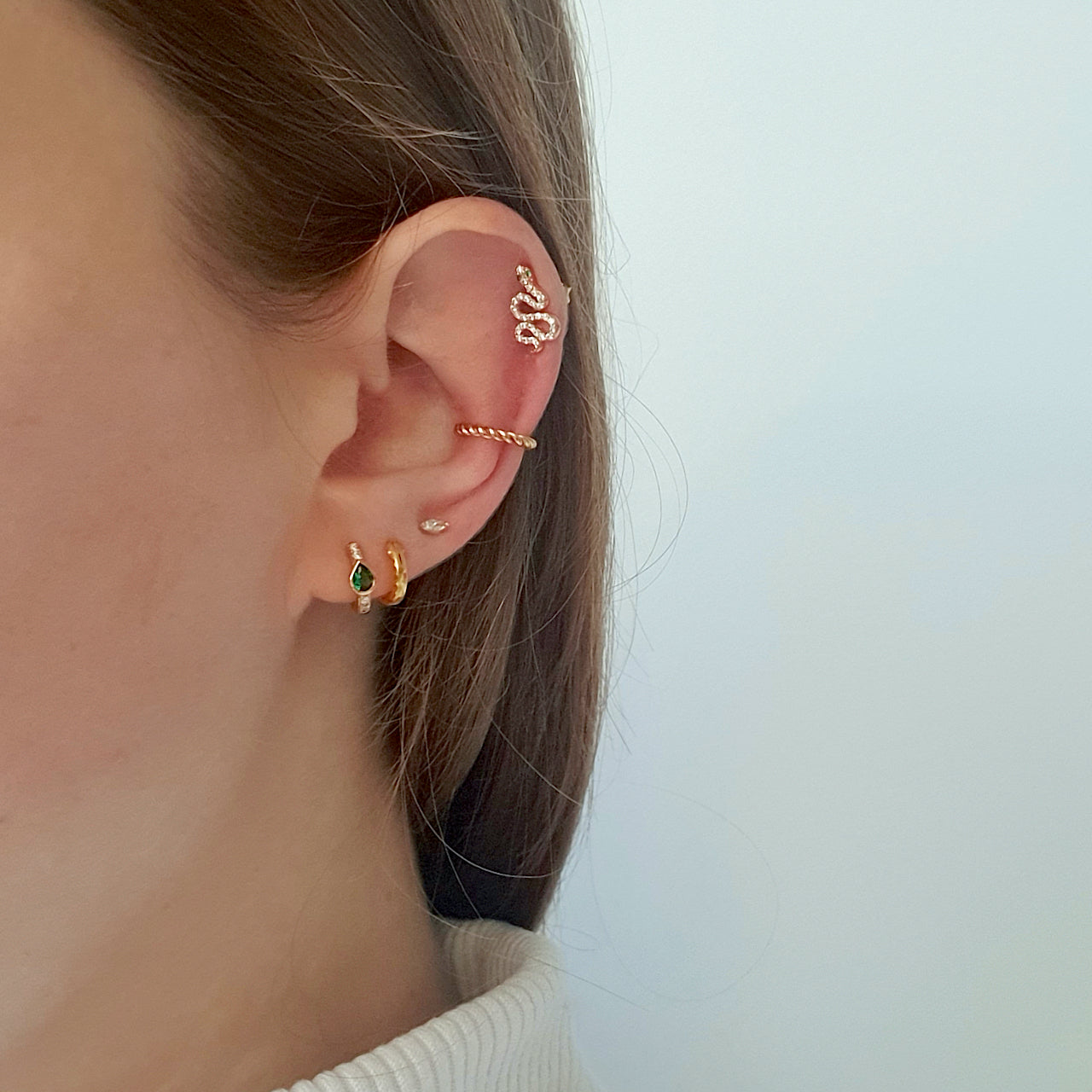 送料関税込【AMY O】Marquise Stud Earrings ピアス☆国内発送♪ Marquise Shaped Stud Earrings, 14K White Gold Studs, Crystal