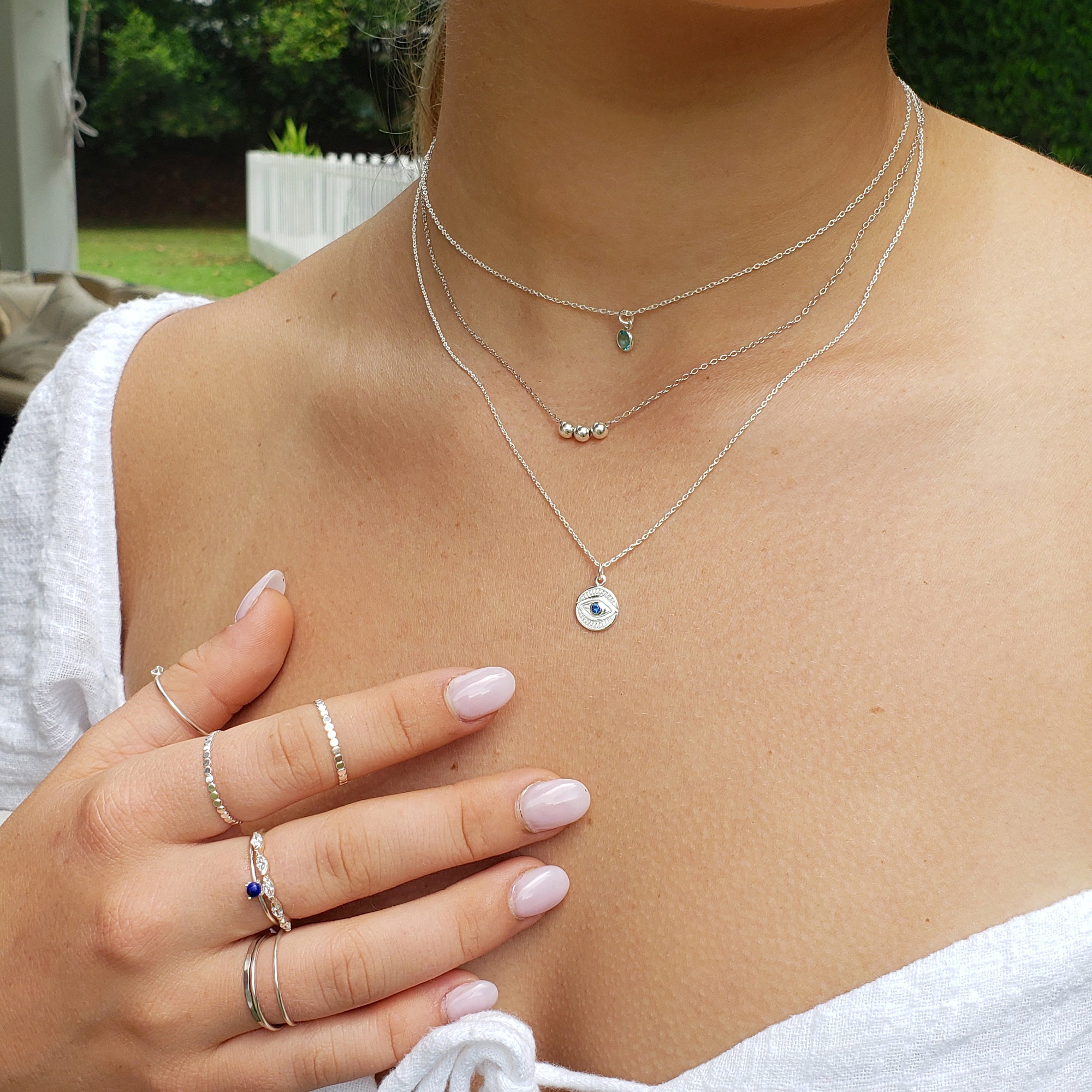 個性化銀色珠鏈項鍊