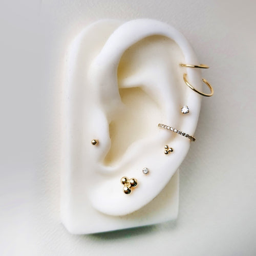 14k Gold Pave Solid Pave sin problemas