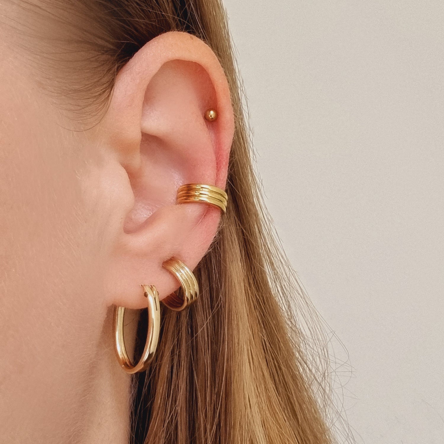 Gold Hoop Earrings Small Medium Lightweight Everyday Clean 