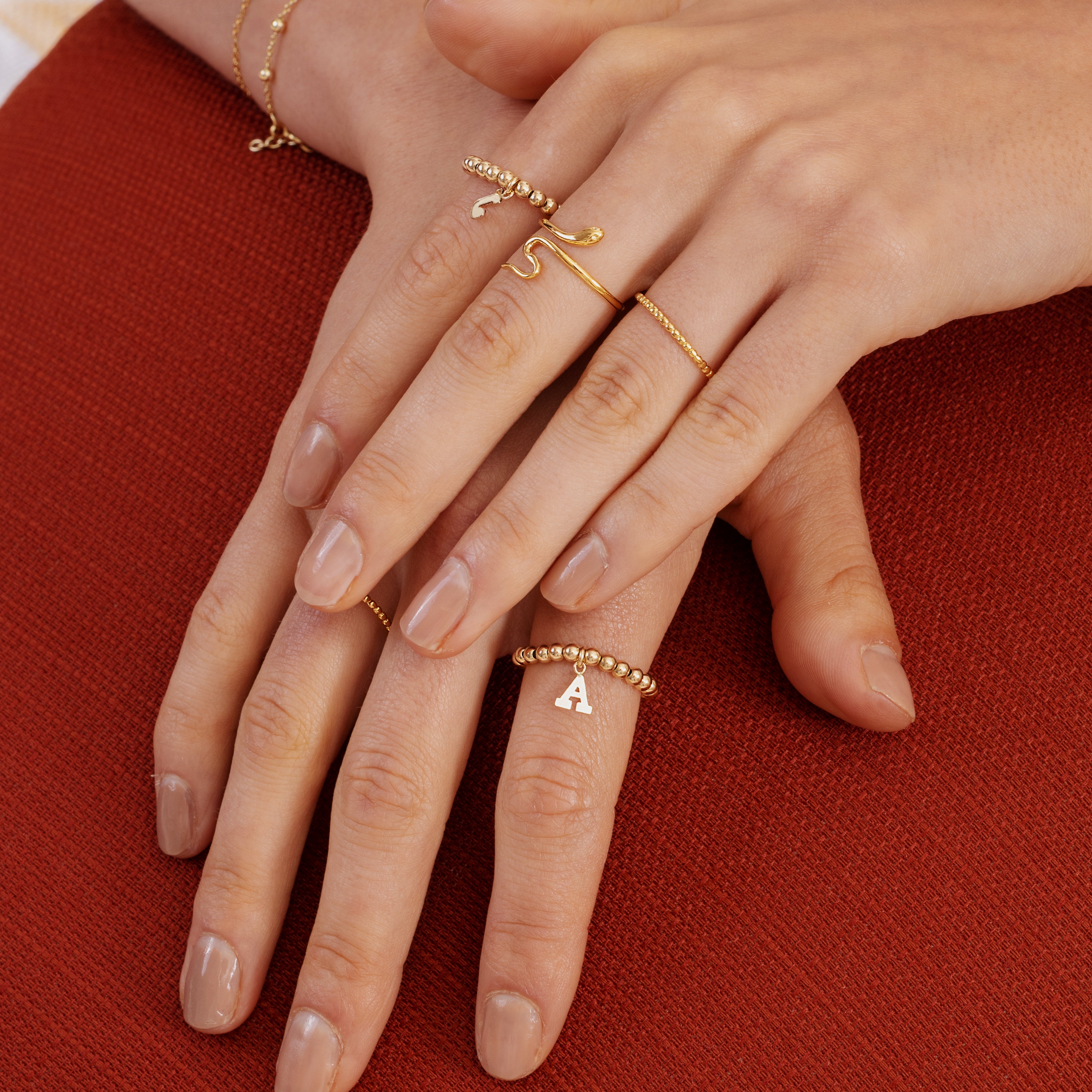 Personalized Letter Gold Ring J CO Jewellery