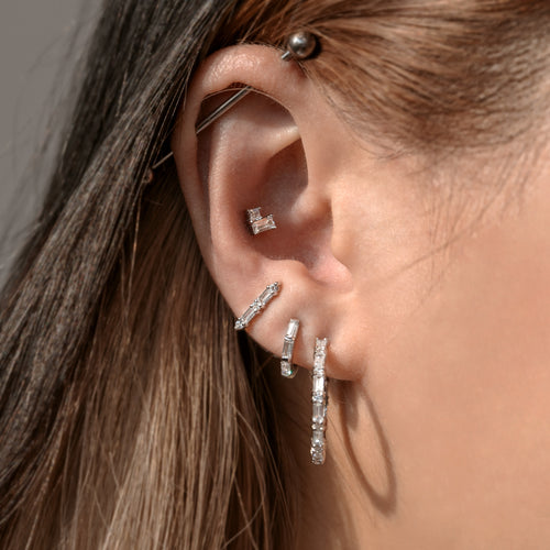 Cluster Baguette Stud Earrings