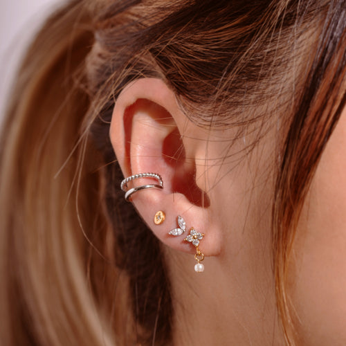 Sparkle Blossom Dangle Earring