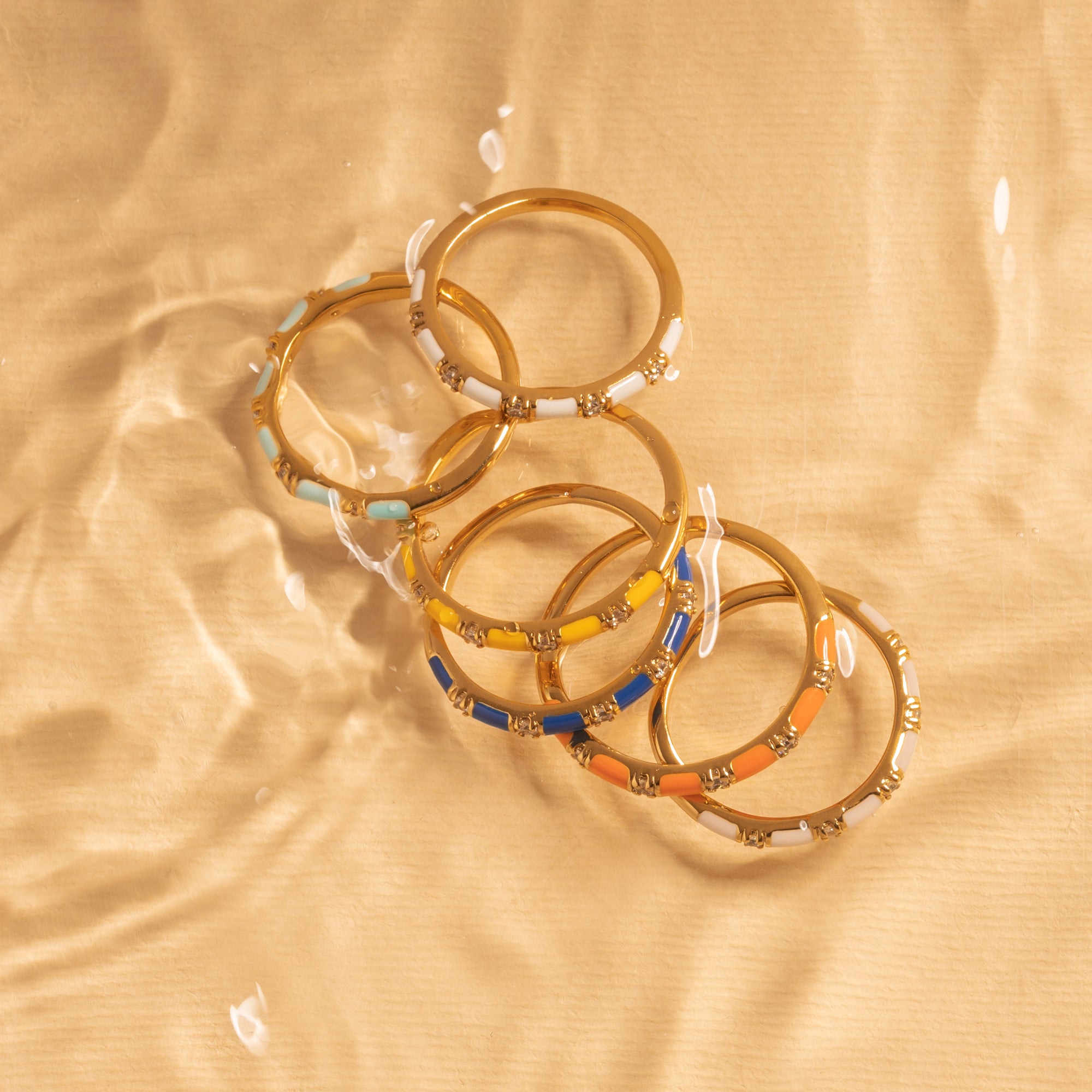 Anello impilabile Coral Orange CZ