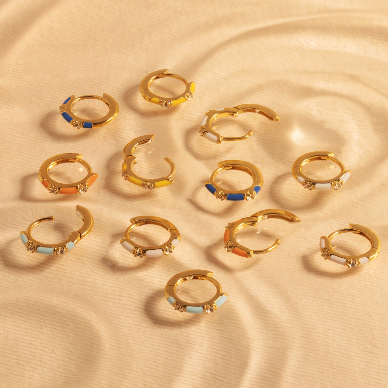 Bride Pink CZ Huggie Hoop