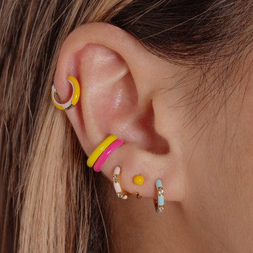 Braut Pink CZ Huggie Hoop