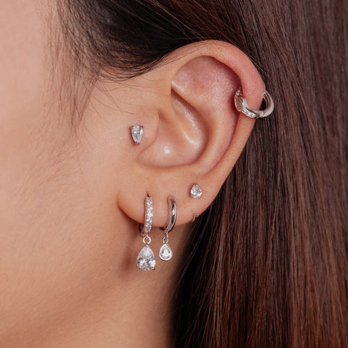 Teardrop Huggie Hoop Earrings