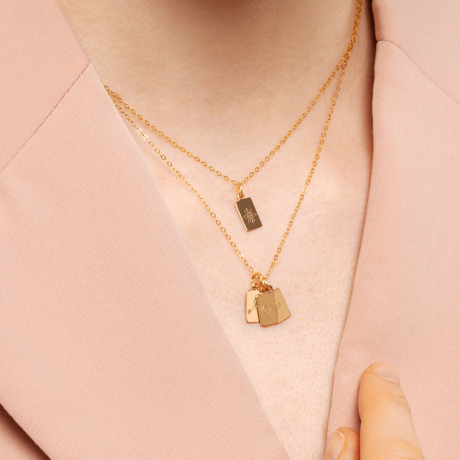 Personalized Tag Initial Necklace