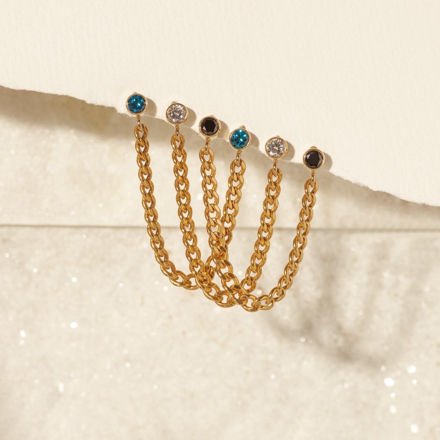 Pendientes de bisel de la cadena de enlaces de bordillo