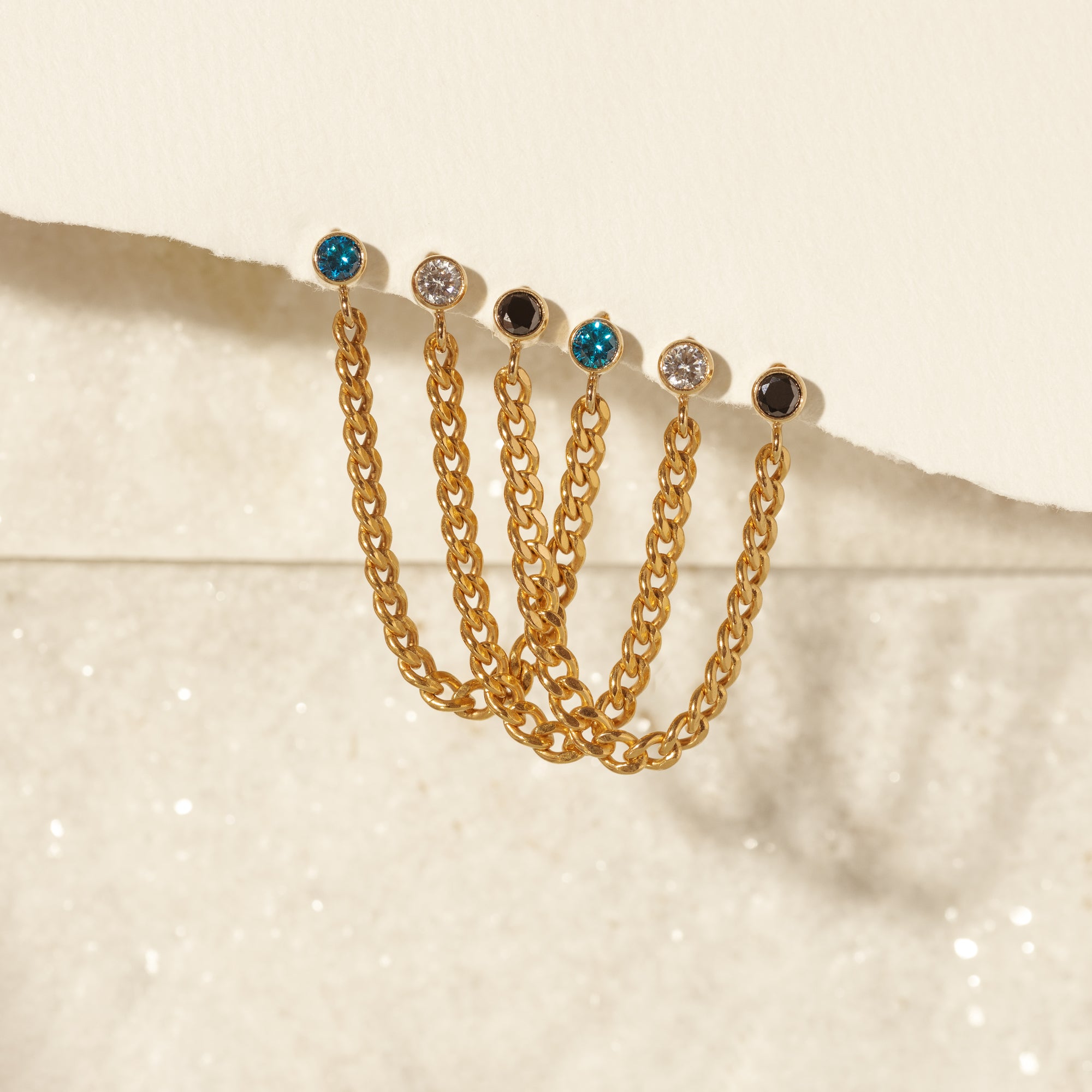 Pendientes de bisel de la cadena de enlaces de bordillo