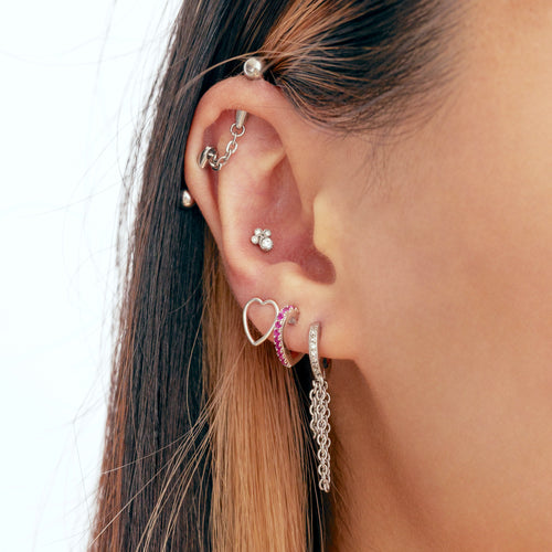 Open Heart Stud Earrings