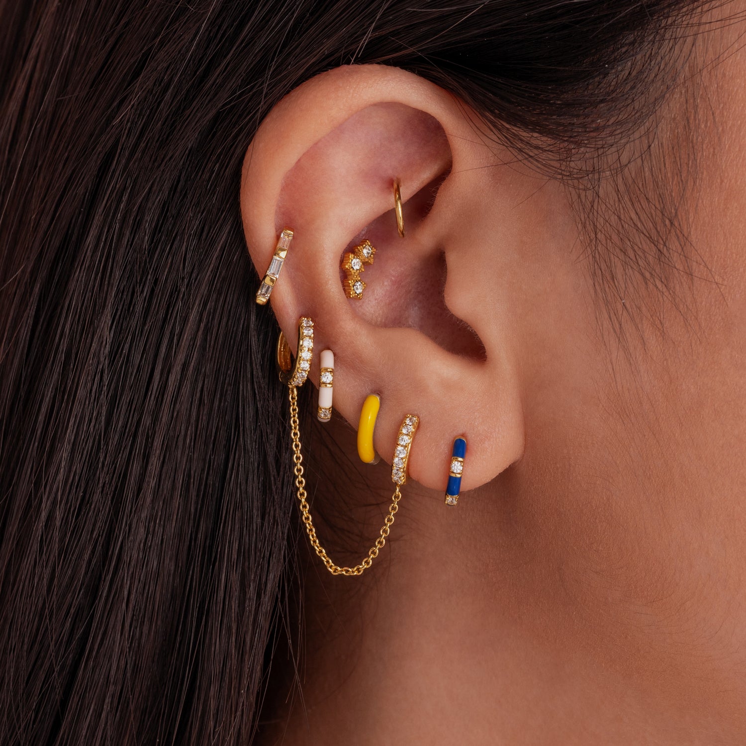 檸檬黃抱抱圈耳環