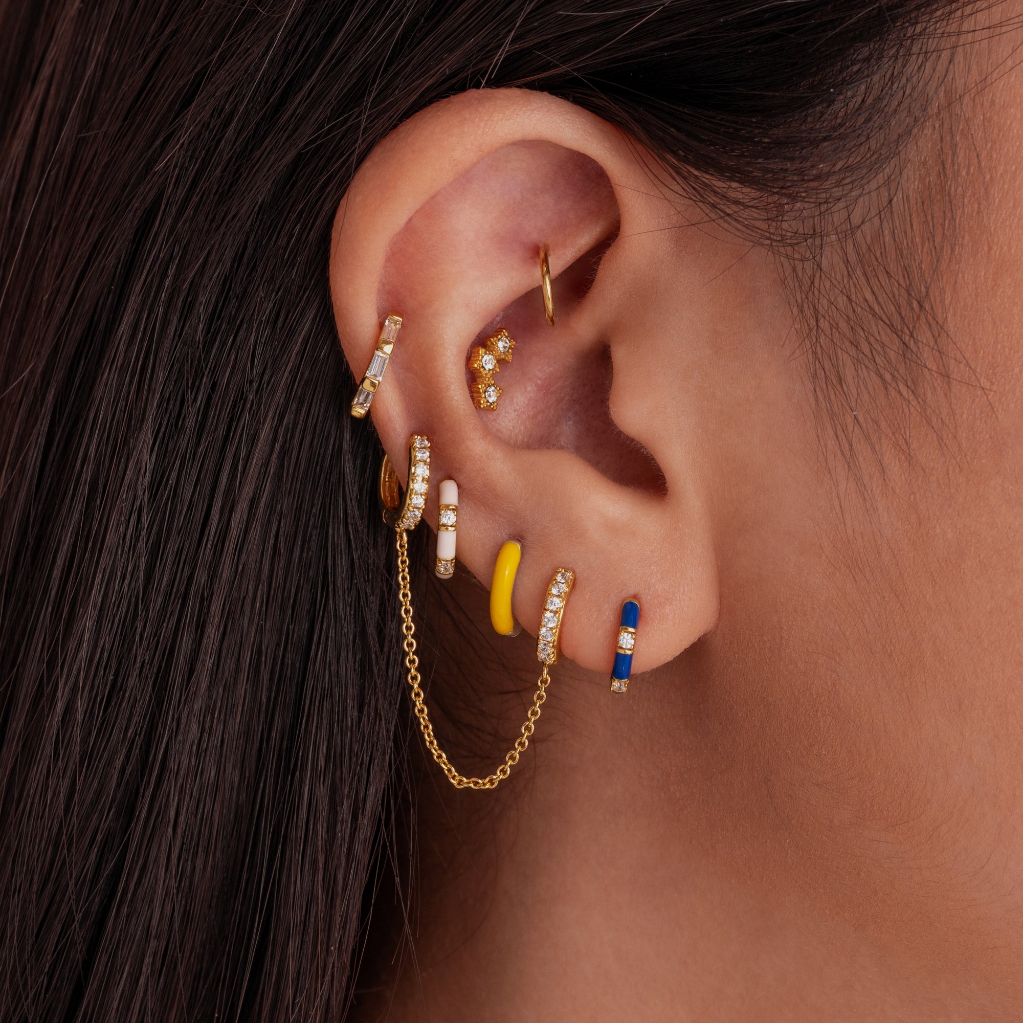 檸檬黃抱抱圈耳環