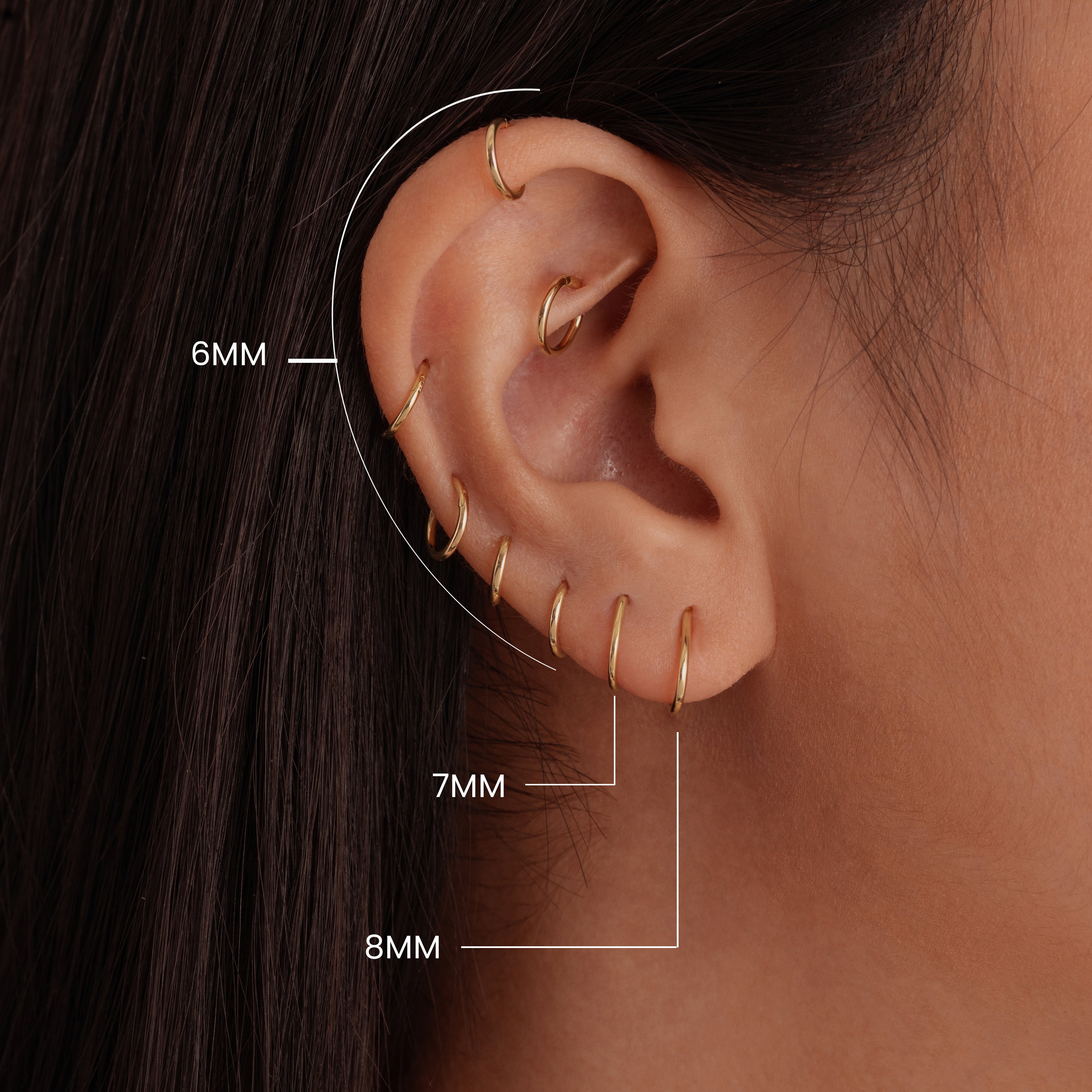 14K ソリッドゴールド タイニークリックフープ 8mm – J&CO Jewellery